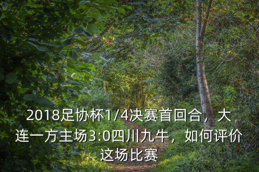 2018足協杯1/4決賽首回合，大連一方主場3:0四川九牛，如何評價這場比賽