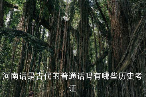 河南話是古代的普通話嗎有哪些歷史考證
