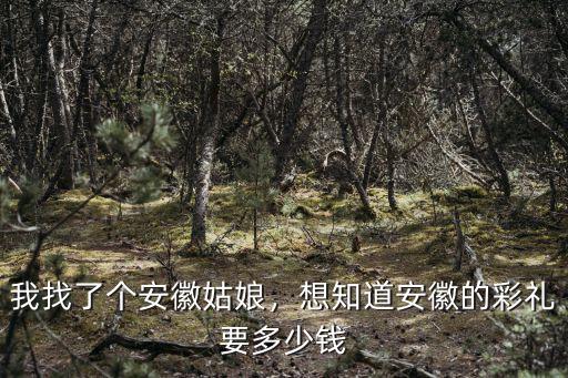 我找了個安徽姑娘，想知道安徽的彩禮要多少錢