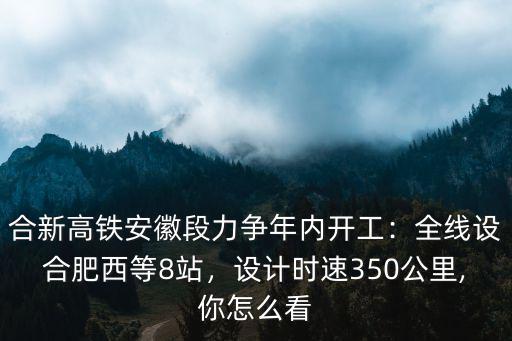 安徽350高鐵多少公里,合新高鐵安徽段力爭年內開工