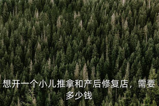 想開一個小兒推拿和產(chǎn)后修復(fù)店，需要多少錢