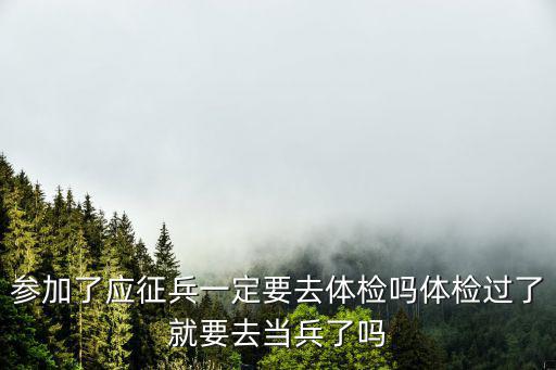 參加了應(yīng)征兵一定要去體檢嗎體檢過了就要去當(dāng)兵了嗎