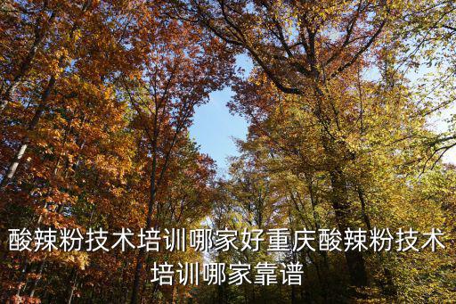 瀘州酸辣粉哪里培訓,酸辣粉技術培訓哪家好