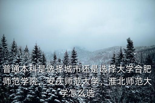 普通本科是選擇城市還是選擇大學(xué)合肥師范學(xué)院，安慶師范大學(xué)，淮北師范大學(xué)怎么選