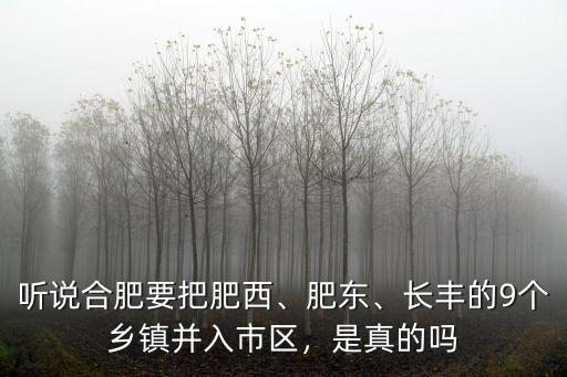 聽(tīng)說(shuō)合肥要把肥西、肥東、長(zhǎng)豐的9個(gè)鄉(xiāng)鎮(zhèn)并入市區(qū)，是真的嗎