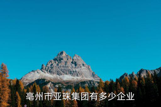 亳州有多少中藥企業,亳州市亞珠集團有多少企業