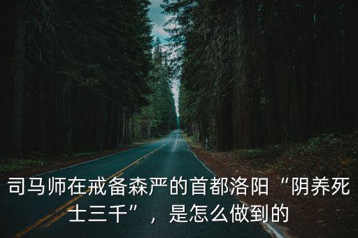 司馬師在戒備森嚴的首都洛陽“陰養死士三千”，是怎么做到的