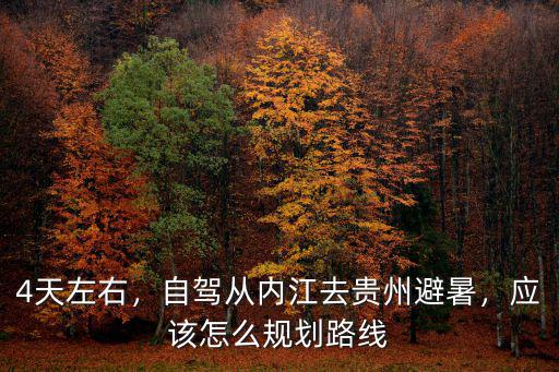 4天左右，自駕從內(nèi)江去貴州避暑，應(yīng)該怎么規(guī)劃路線