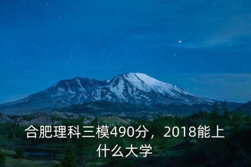 合肥理科三模490分，2018能上什么大學