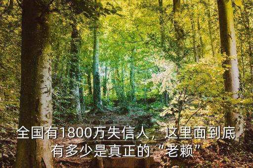 全國(guó)有1800萬(wàn)失信人，這里面到底有多少是真正的“老賴”