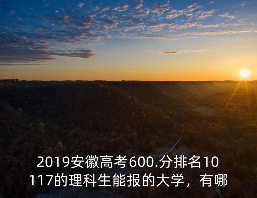 2019安徽高考600.分排名10117的理科生能報的大學，有哪