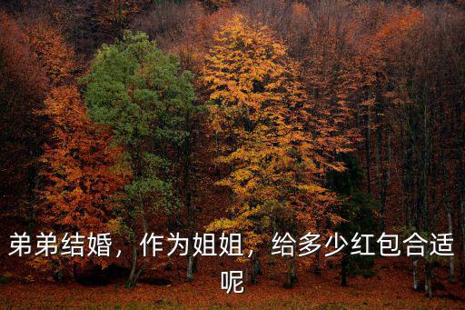 弟弟結婚，作為姐姐，給多少紅包合適呢