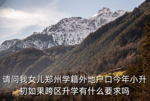 請問我女兒鄭州學籍外地戶口今年小升初如果跨區升學有什么要求嗎