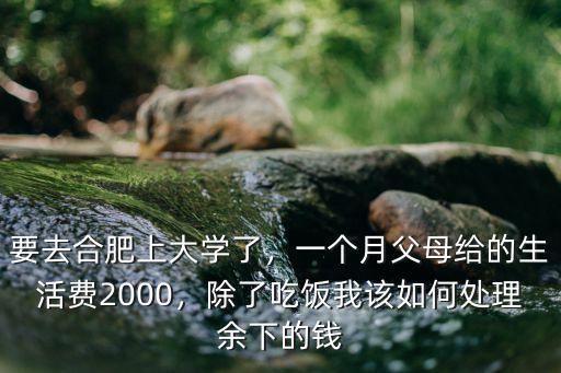 合肥大學生活費多少錢,準備一月多少生活費