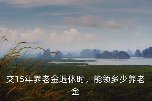 亳州養(yǎng)老金交15年能領多少,能領多少養(yǎng)老金