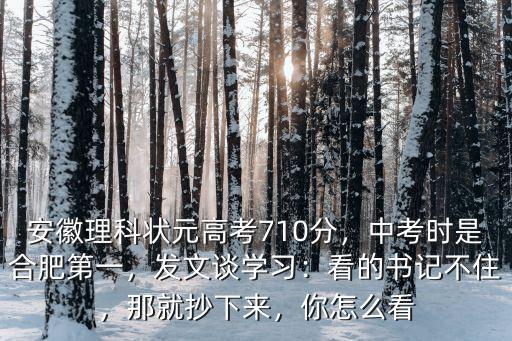 合肥市中考狀元是多少分,中考時是合肥第一