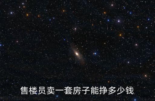 售樓員賣一套房子能掙多少錢