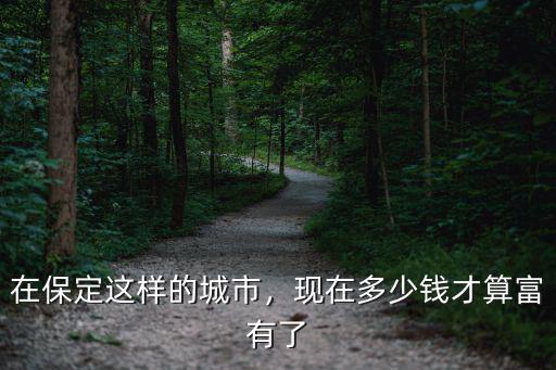 在保定這樣的城市，現在多少錢才算富有了