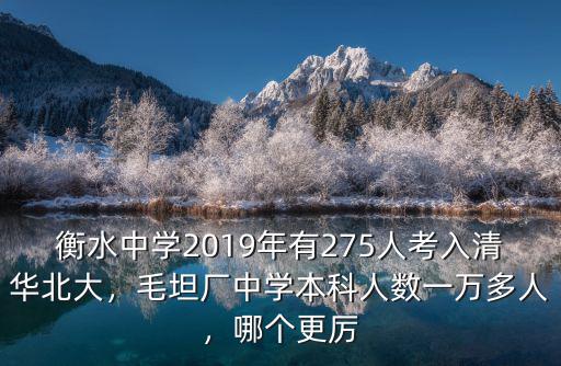 衡水中學(xué)2019年有275人考入清華北大，毛坦廠中學(xué)本科人數(shù)一萬(wàn)多人，哪個(gè)更厲