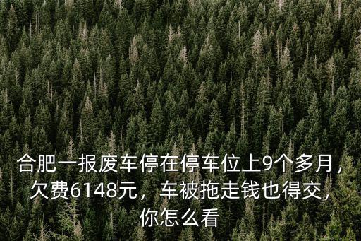 合肥一報廢車停在停車位上9個多月，欠費6148元，車被拖走錢也得交，你怎么看