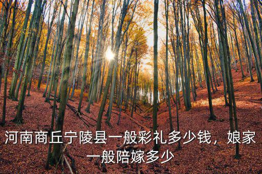 商丘農村的彩禮一般是多少錢,商丘睢縣今年的彩禮是多少