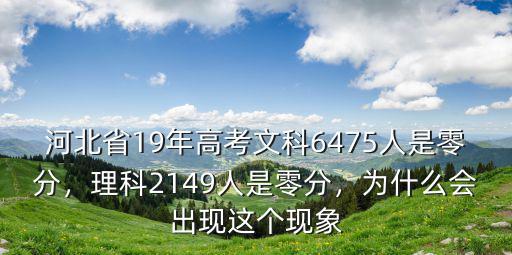 河北省19年高考文科6475人是零分，理科2149人是零分，為什么會出現這個現象