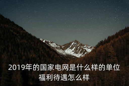 2019年的國家電網是什么樣的單位福利待遇怎么樣