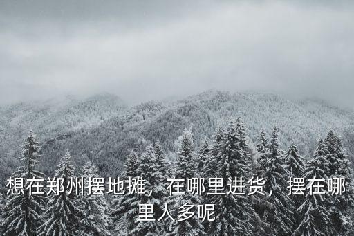 想在鄭州擺地攤，在哪里進貨，擺在哪里人多呢