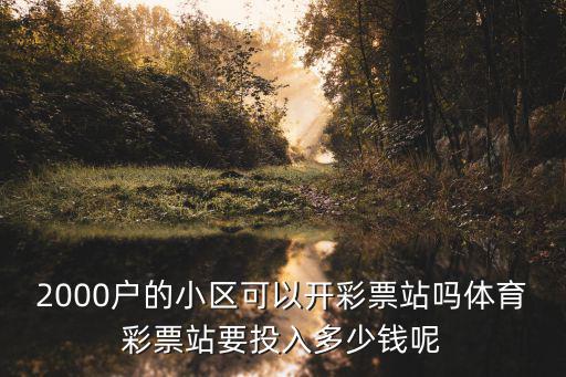 開彩票站投資多少河北,開個彩票站投資成本在多少
