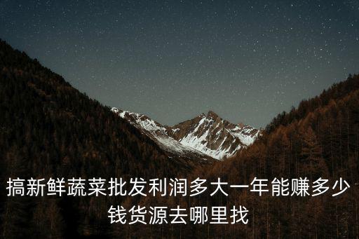 搞新鮮蔬菜批發利潤多大一年能賺多少錢貨源去哪里找