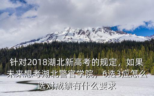 針對2018湖北新高考的規定，如果未來想考湖北警官學院，6選3應怎么選對成績有什么要求
