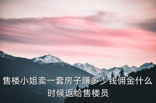 安慶桐城售樓小姐一般一月有多少錢,售樓小姐賣一套房子賺多少錢
