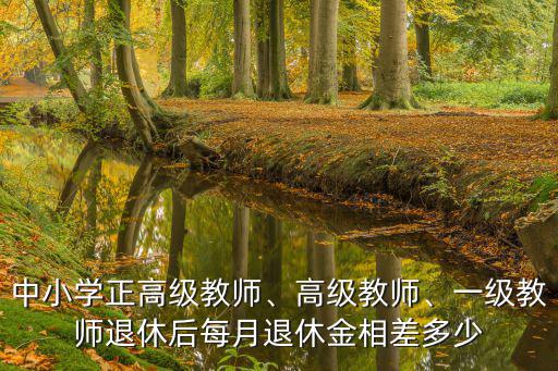 中小學正高級教師、高級教師、一級教師退休后每月退休金相差多少
