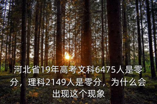 河北省19年高考文科6475人是零分，理科2149人是零分，為什么會出現這個現象