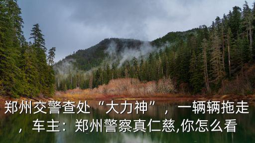 鄭州交警查處“大力神”，一輛輛拖走，車主：鄭州警察真仁慈,你怎么看