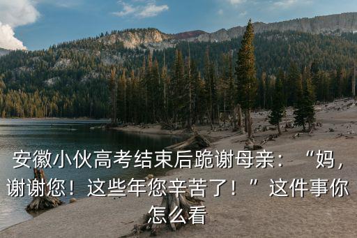安徽小伙高考結束后跪謝母親：“媽，謝謝您！這些年您辛苦了！”這件事你怎么看