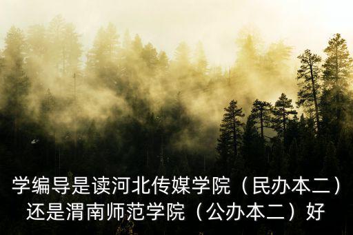 學(xué)編導(dǎo)是讀河北傳媒學(xué)院（民辦本二）還是渭南師范學(xué)院（公辦本二）好