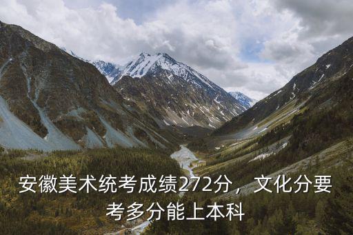 2018安徽美術多少分能上本科,文化分要考多分能上本科