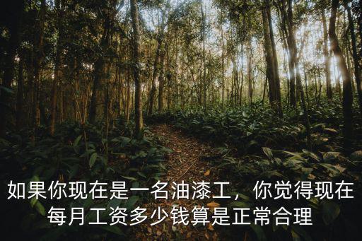 如果你現(xiàn)在是一名油漆工，你覺(jué)得現(xiàn)在每月工資多少錢算是正常合理