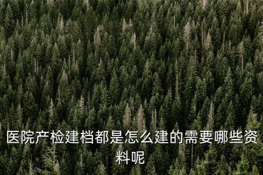 醫院產檢建檔都是怎么建的需要哪些資料呢