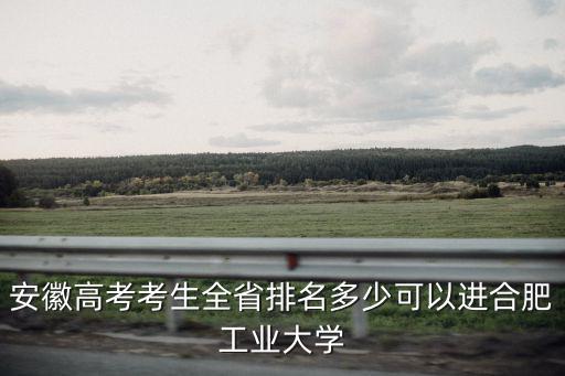 安徽高考考生全省排名多少可以進合肥工業大學
