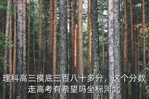 理科高三摸底三百八十多分，這個分數走高考有希望嗎坐標河北