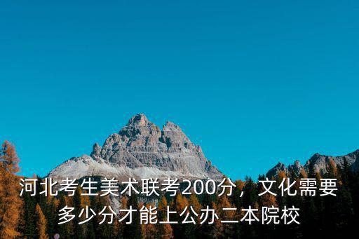 河北考生美術聯考200分，文化需要多少分才能上公辦二本院校
