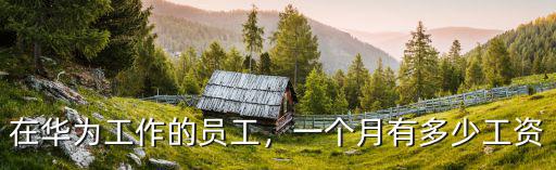 廊坊華為基地有多少員工,一個月有多少工資