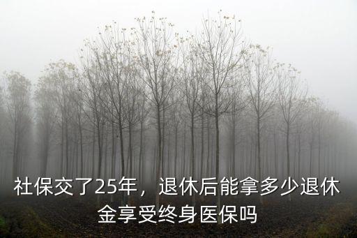 邢臺社保25年后拿多少,社保交了25年