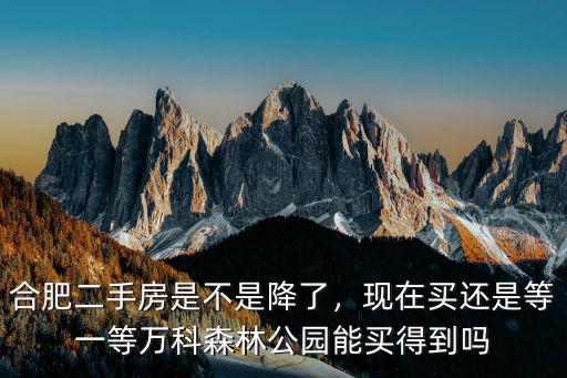 合肥萬科森林公園現(xiàn)在房價是多少,萬科森林公園能買得到嗎