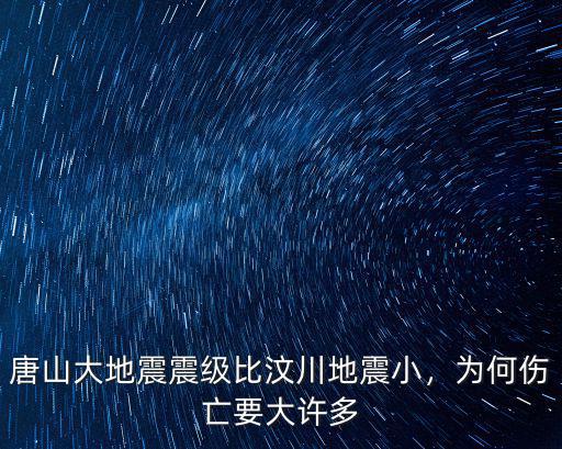 唐山大地震傷亡多少,唐山大地震震級比汶川地震小