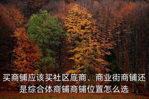 買商鋪應該買社區底商、商業街商鋪還是綜合體商鋪商鋪位置怎么選