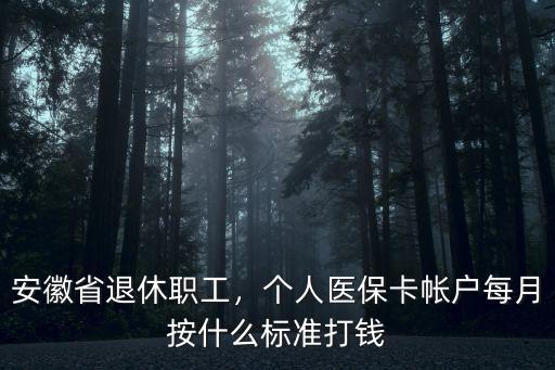 安徽省退休醫保每月到賬多少錢,安徽省退休職工