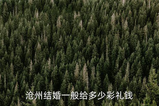 滄州結婚一般給多少彩禮錢